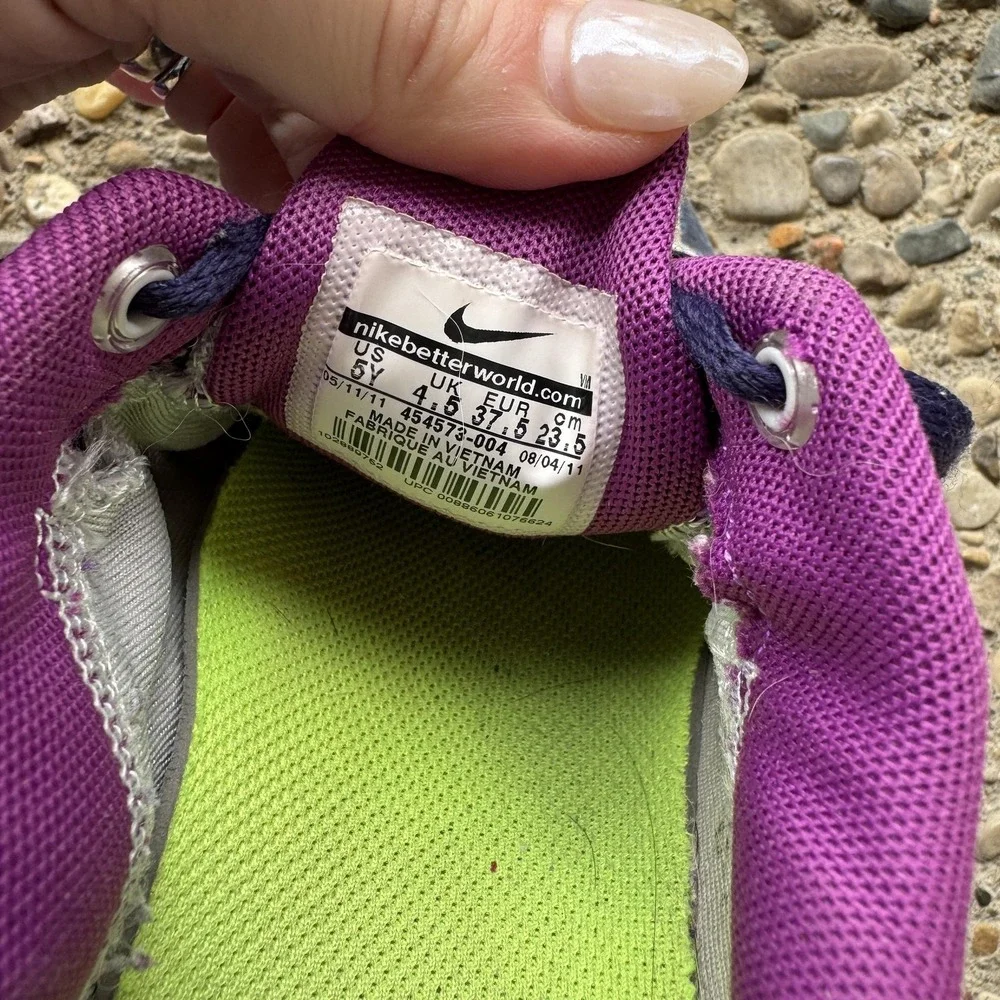 Nike Lunarglide 3 Running Shoes Youth Size 5‎ Y Purple Navy White Lunarlon Nike+